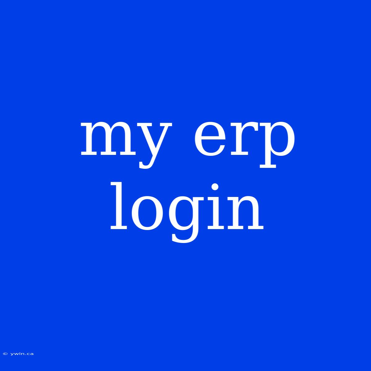 My Erp Login