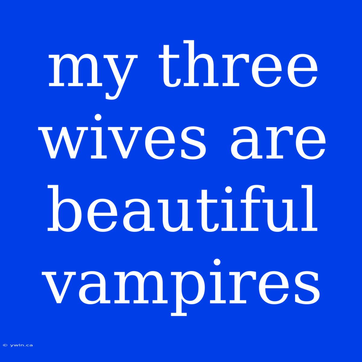 My Three Wives Are Beautiful Vampires