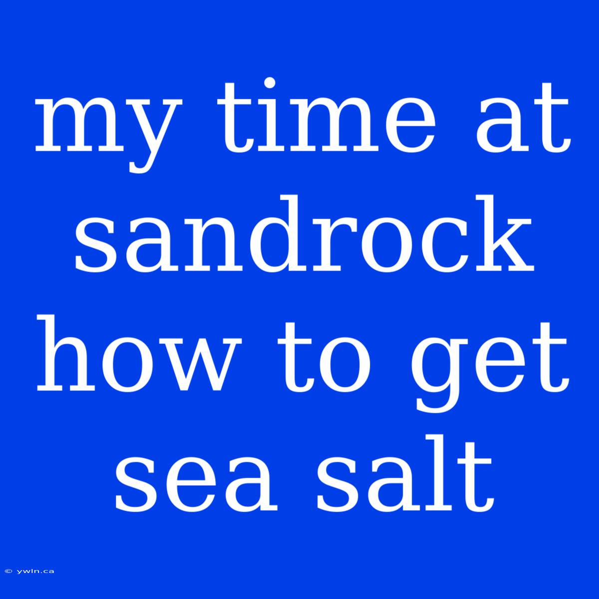 My Time At Sandrock How To Get Sea Salt