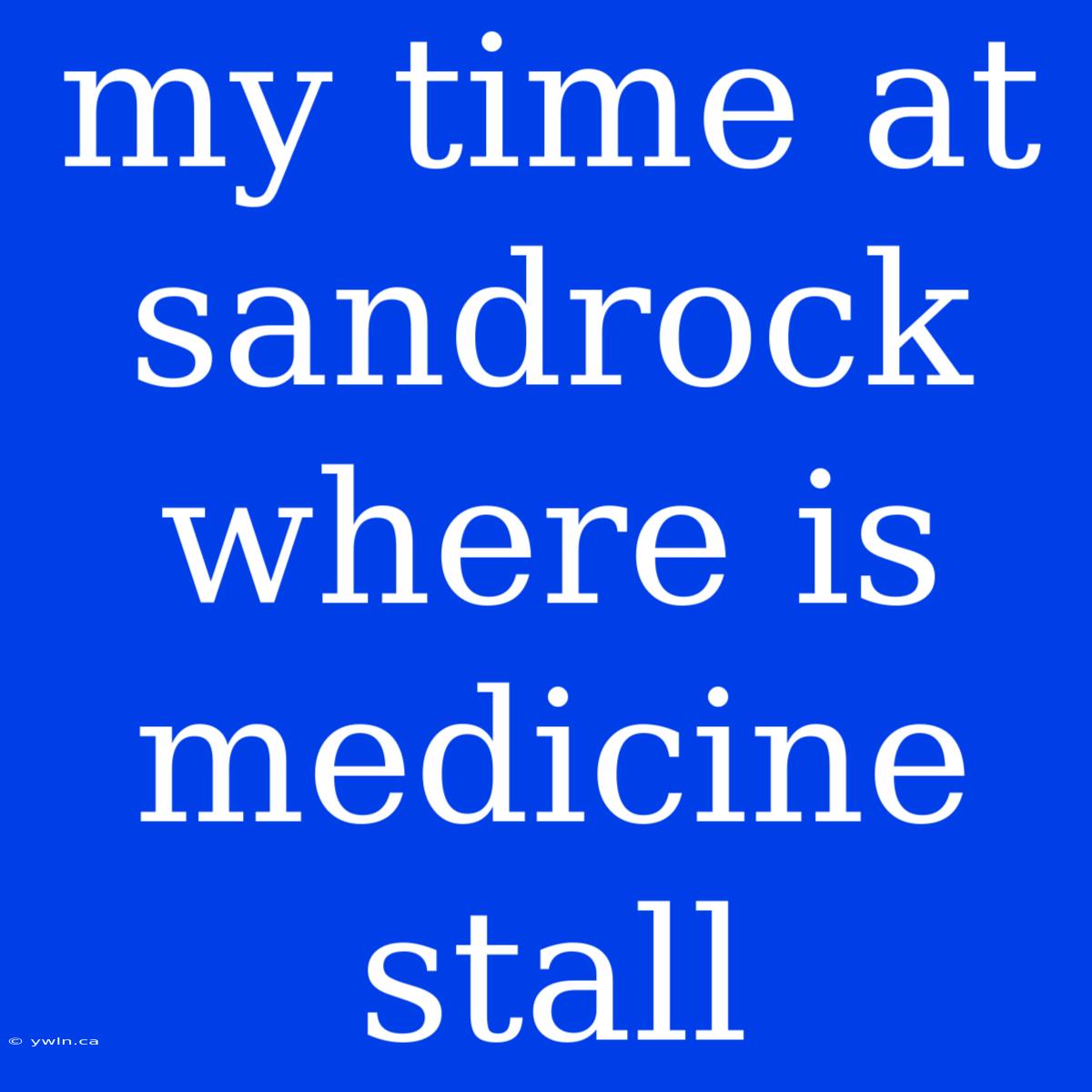 My Time At Sandrock Where Is Medicine Stall