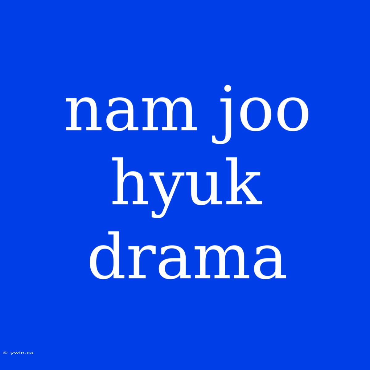 Nam Joo Hyuk Drama