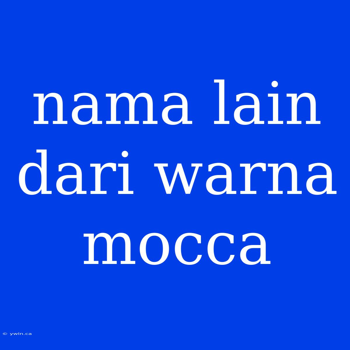 Nama Lain Dari Warna Mocca