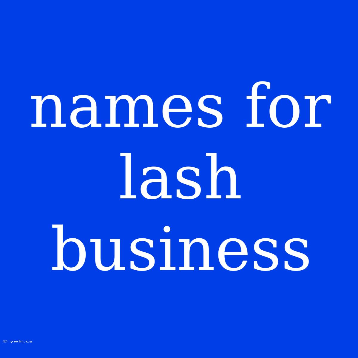 Names For Lash Business