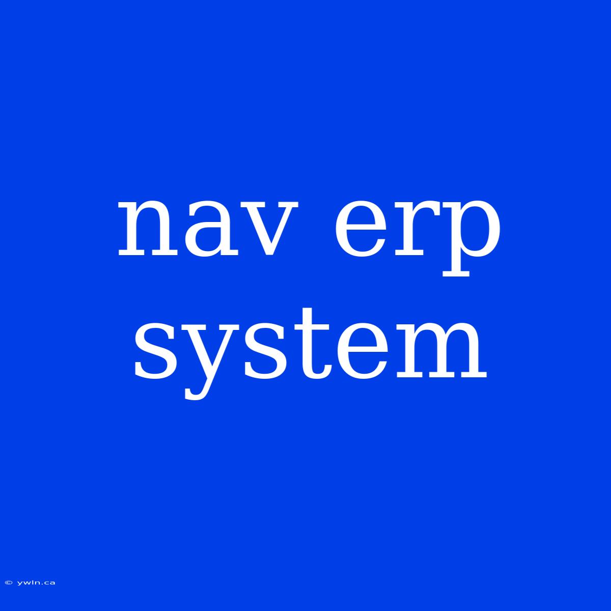 Nav Erp System