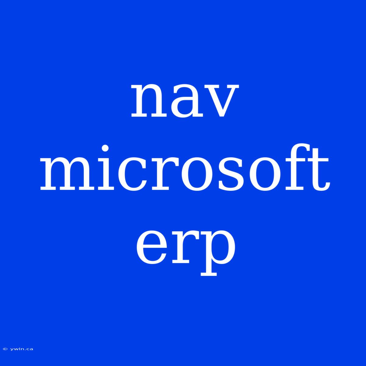 Nav Microsoft Erp