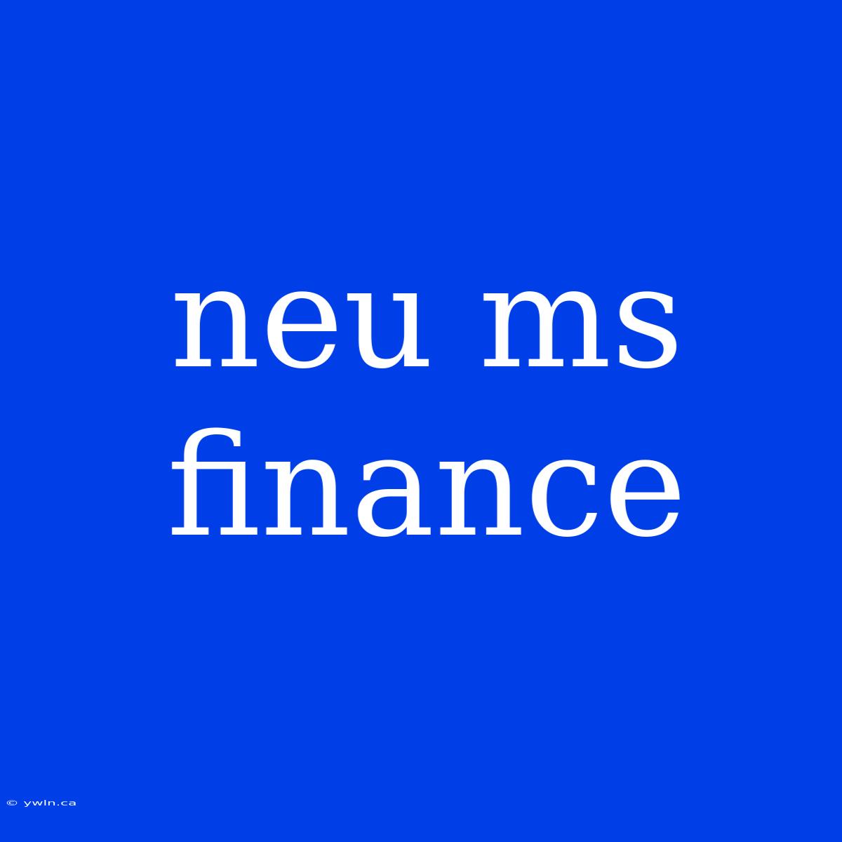 Neu Ms Finance