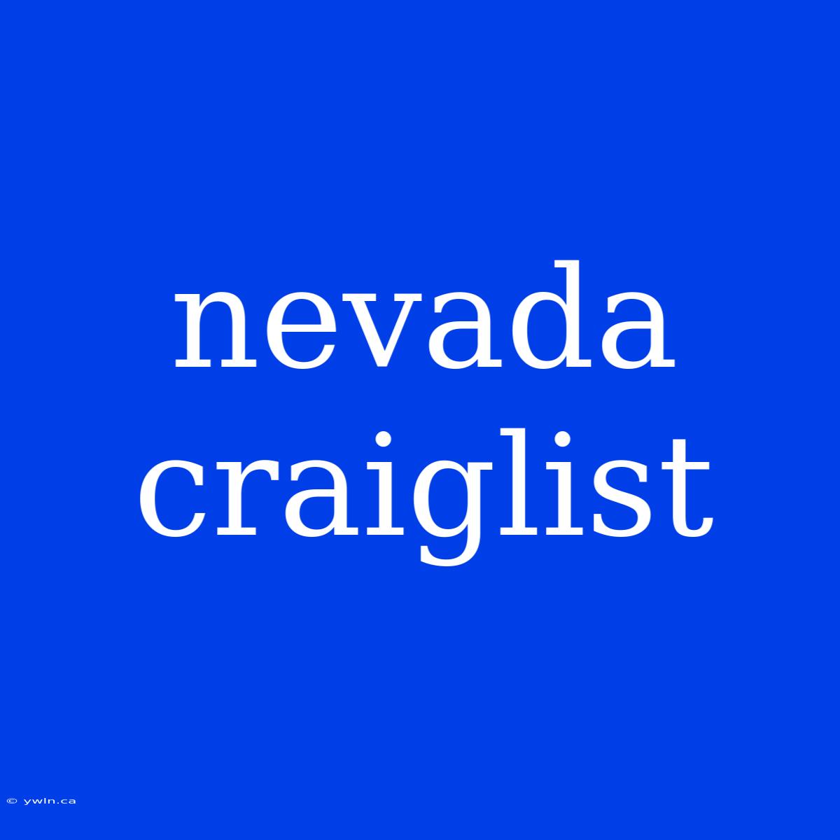 Nevada Craiglist