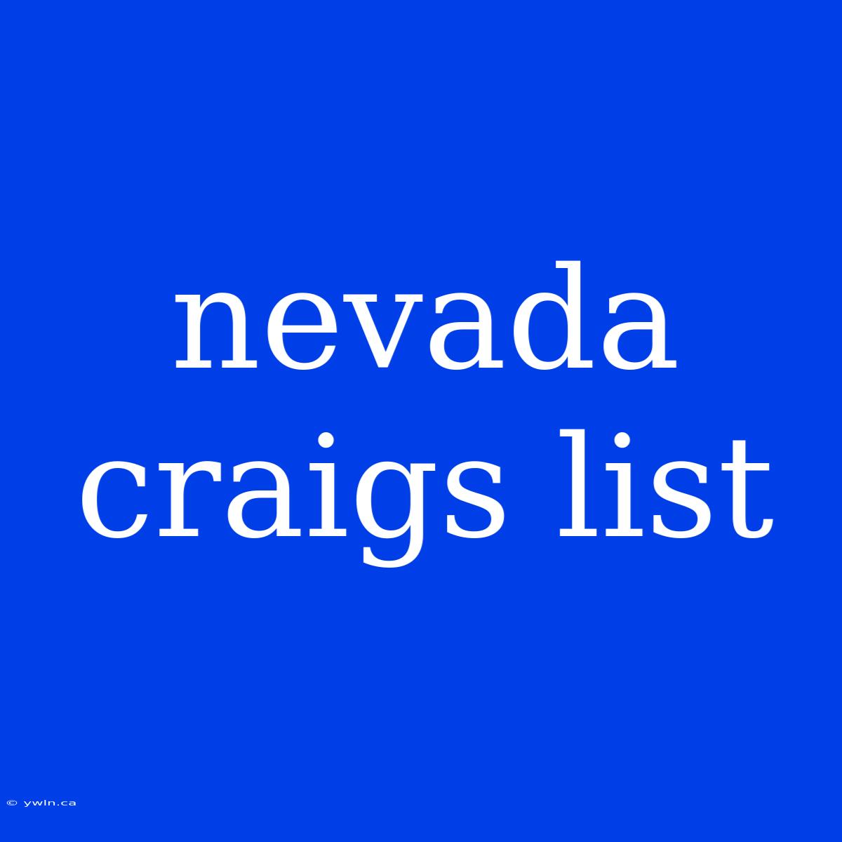 Nevada Craigs List