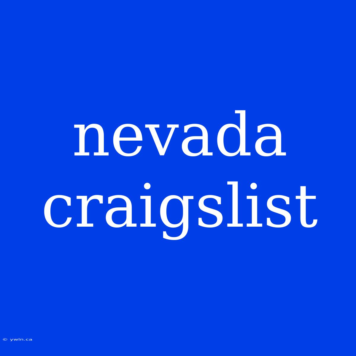 Nevada Craigslist