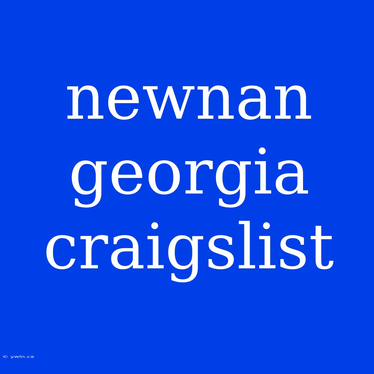 Newnan Georgia Craigslist