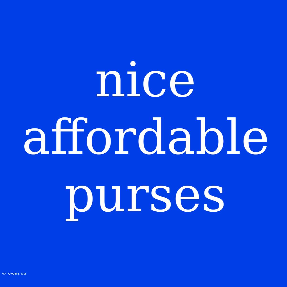 Nice Affordable Purses