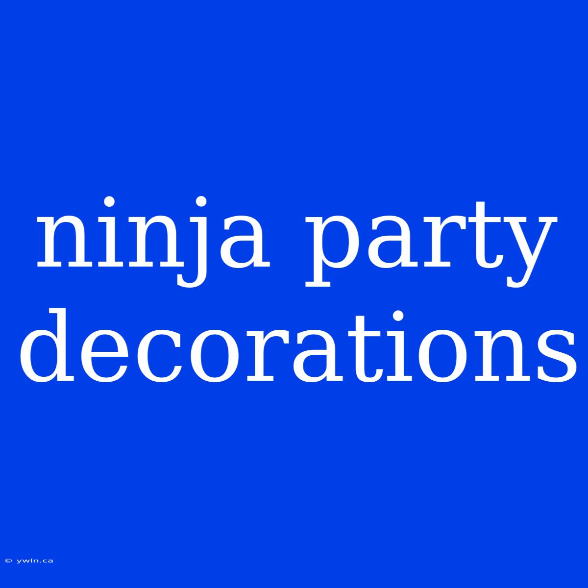 Ninja Party Decorations