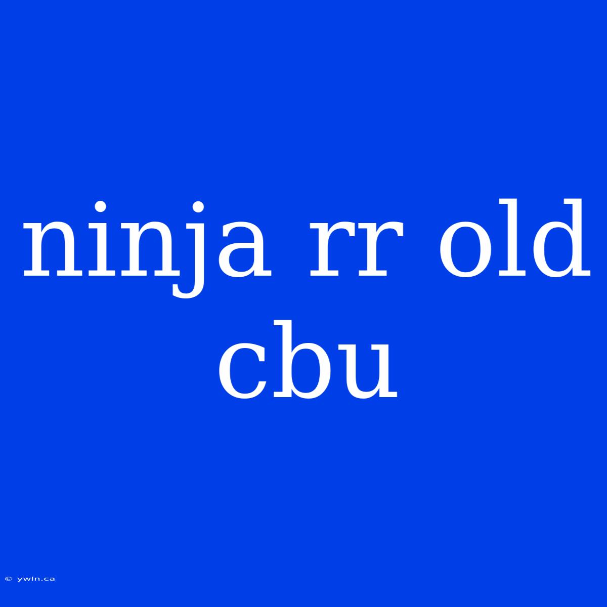 Ninja Rr Old Cbu