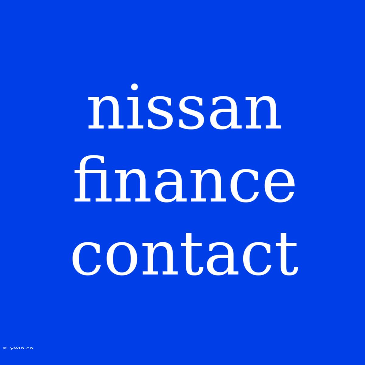 Nissan Finance Contact