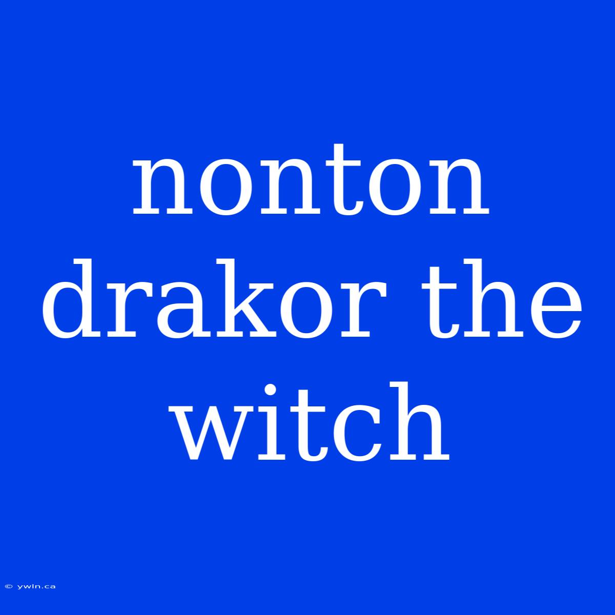 Nonton Drakor The Witch