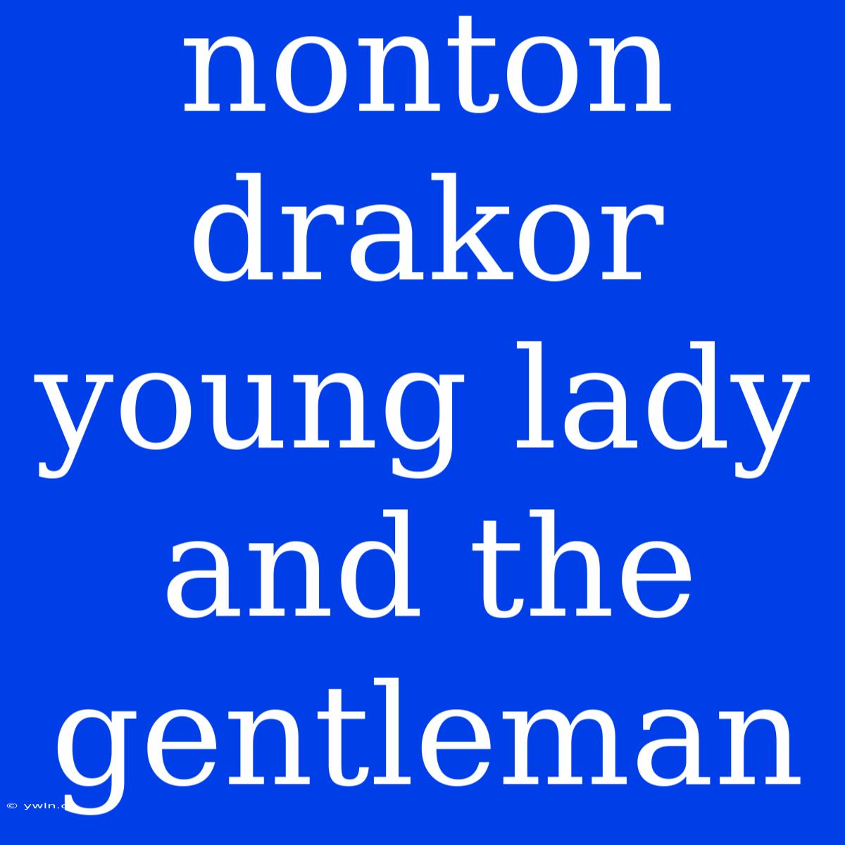 Nonton Drakor Young Lady And The Gentleman