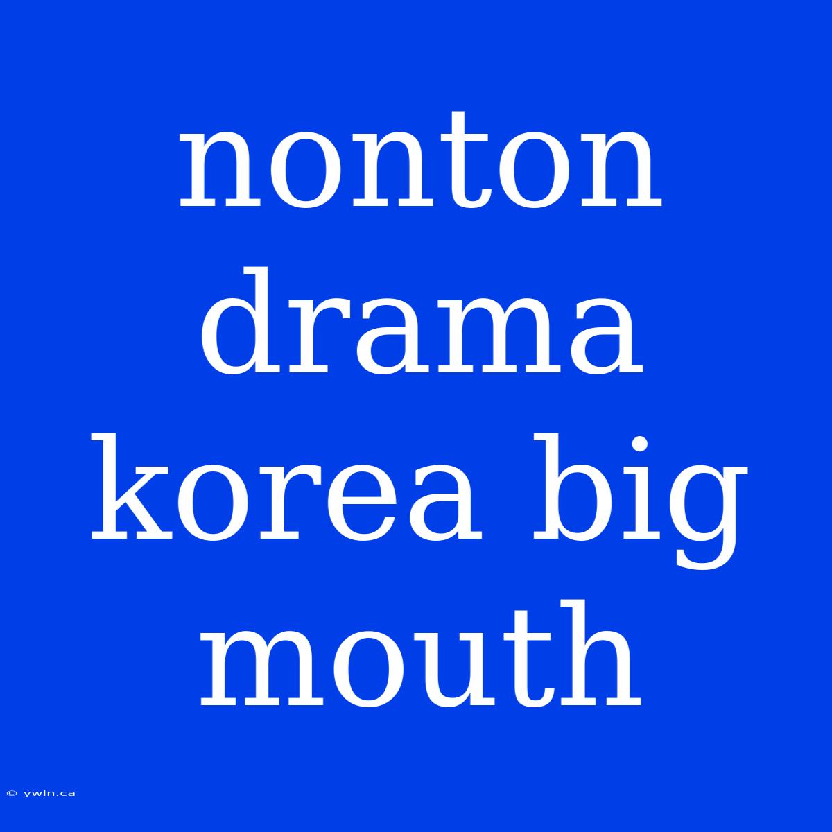 Nonton Drama Korea Big Mouth