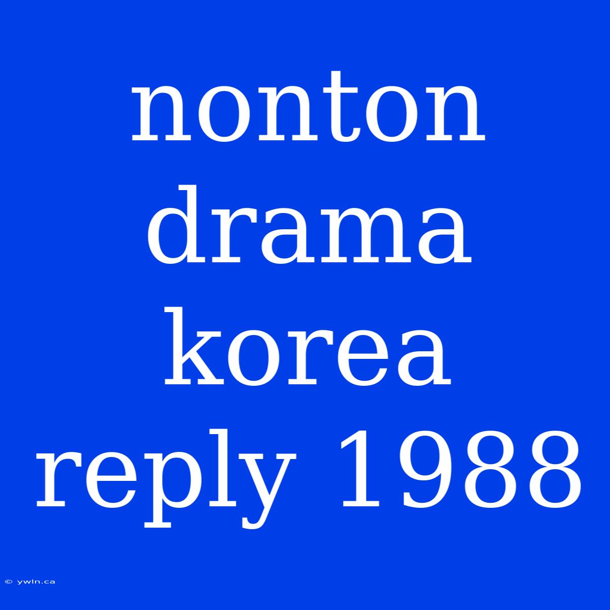 Nonton Drama Korea Reply 1988