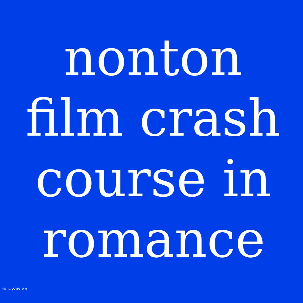 Nonton Film Crash Course In Romance