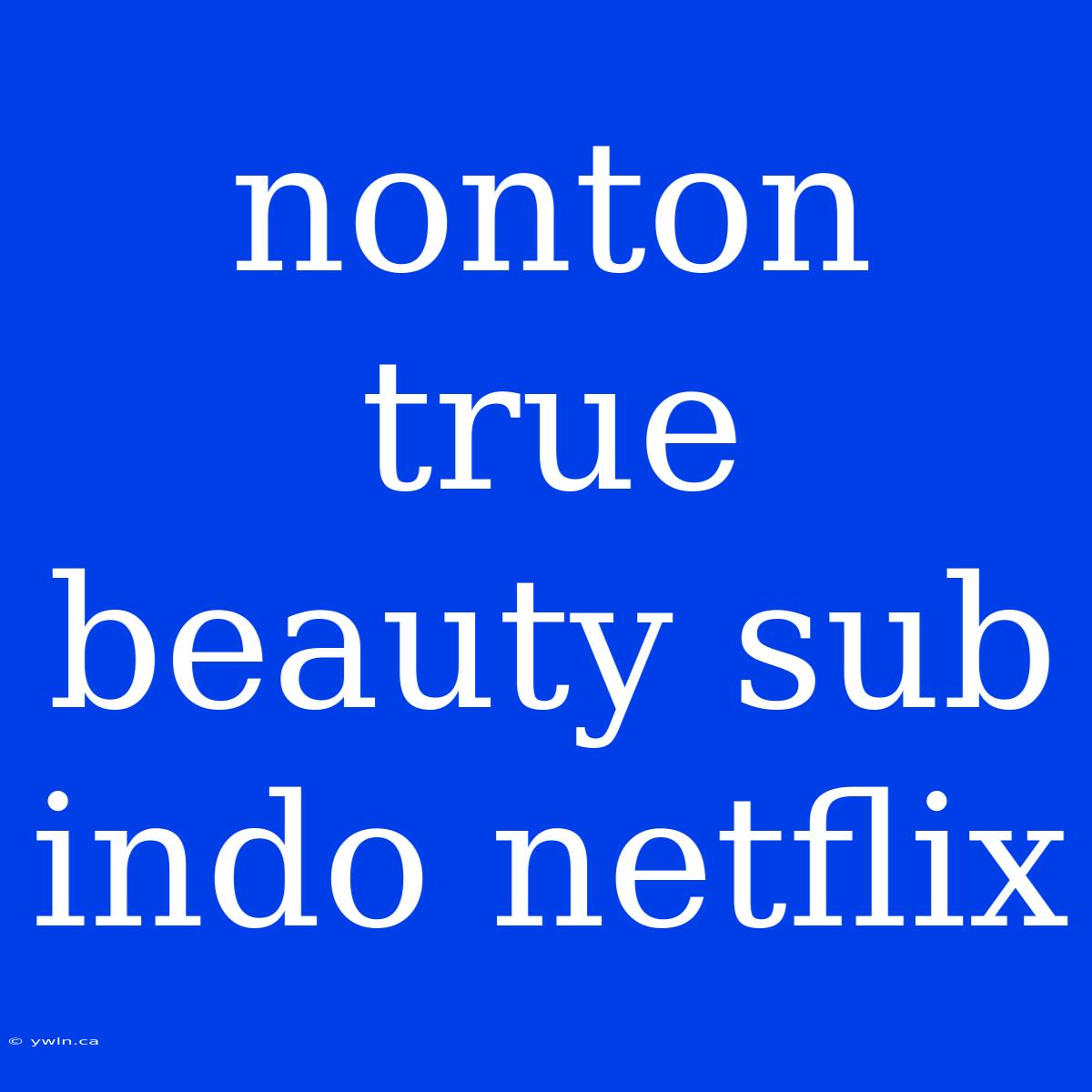 Nonton True Beauty Sub Indo Netflix