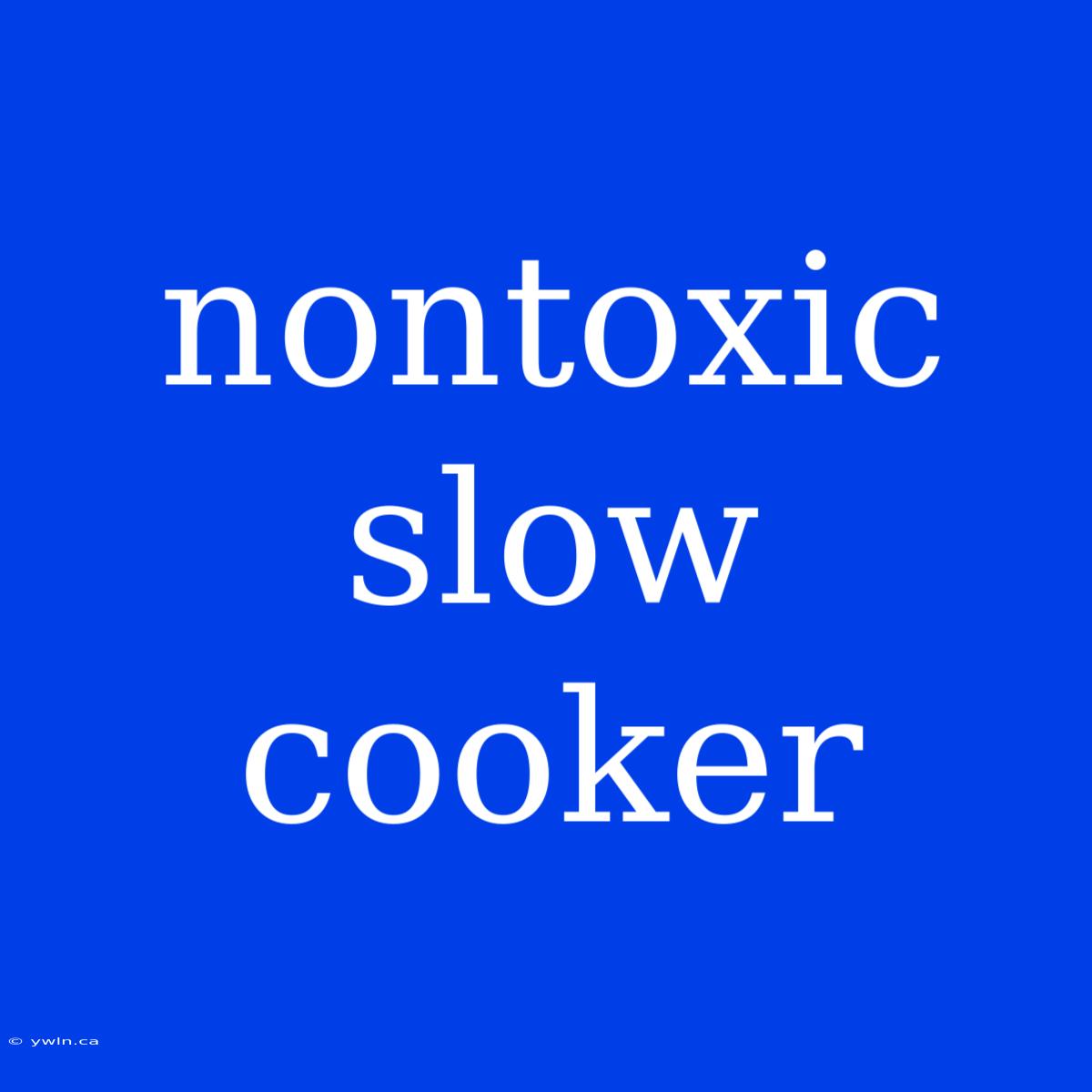 Nontoxic Slow Cooker