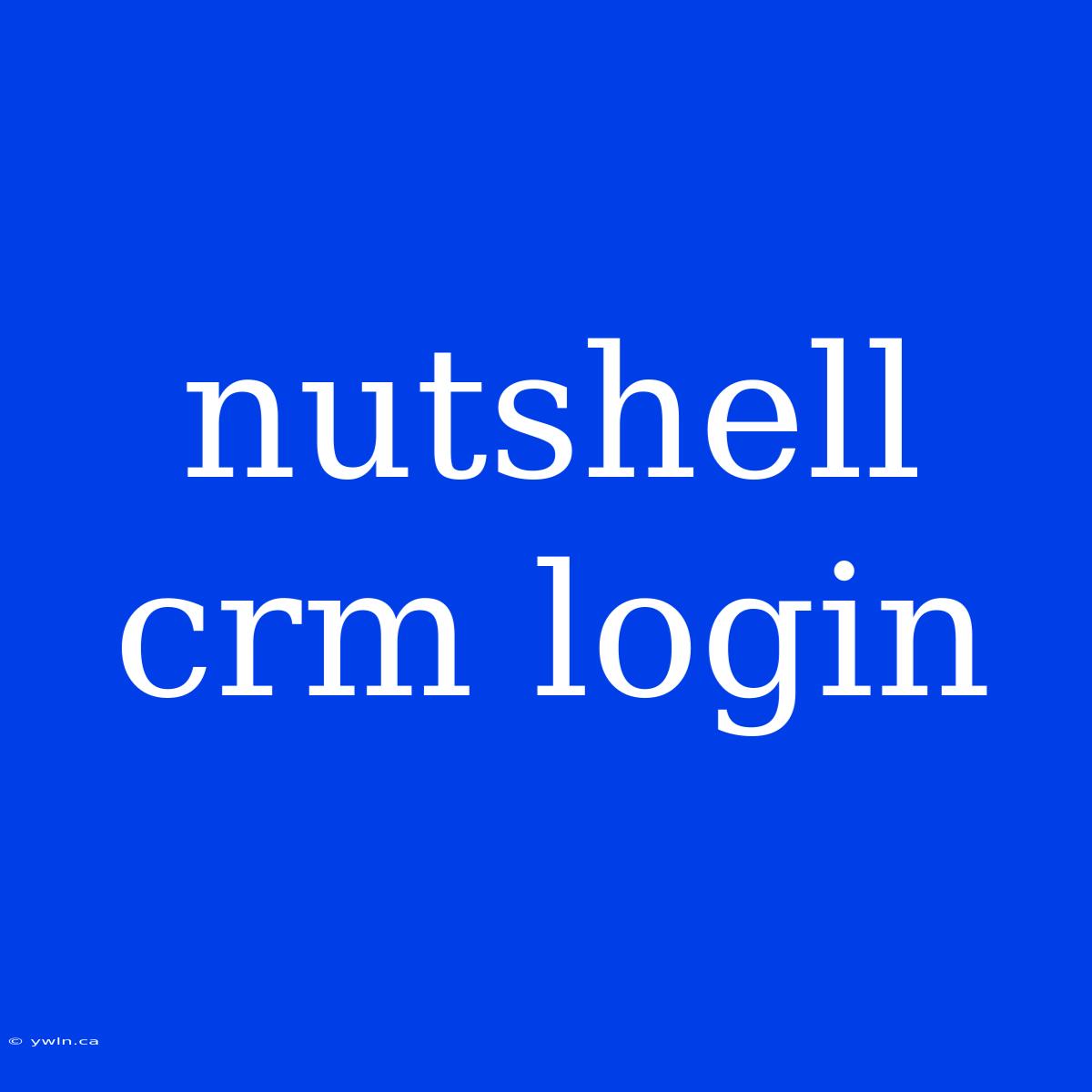 Nutshell Crm Login