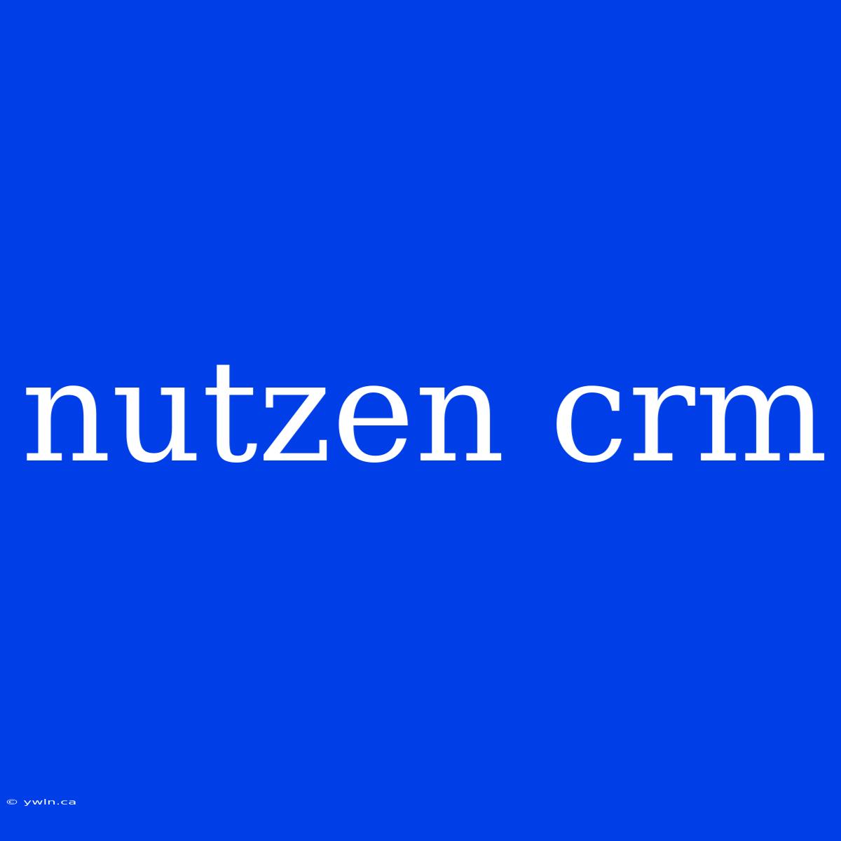 Nutzen Crm