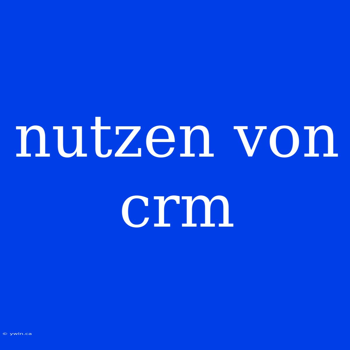 Nutzen Von Crm