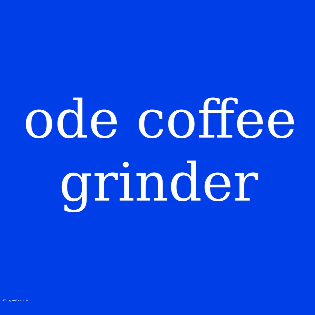 Ode Coffee Grinder