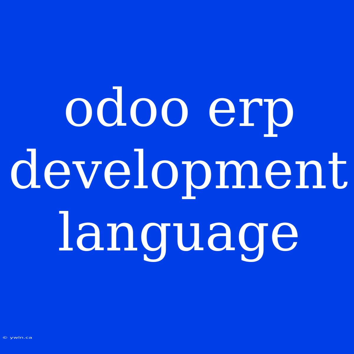 Odoo Erp Development Language