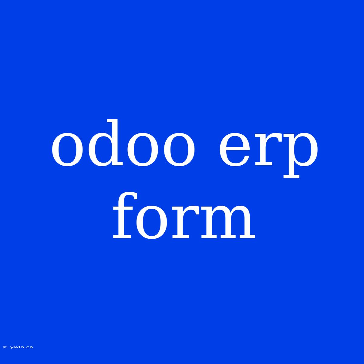 Odoo Erp Form