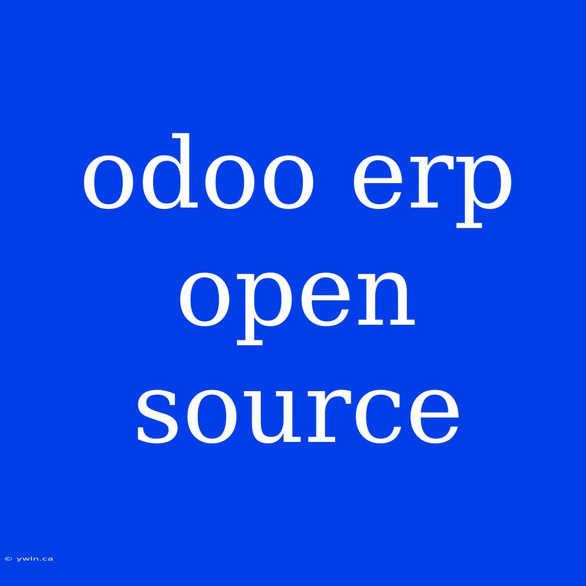 Odoo Erp Open Source