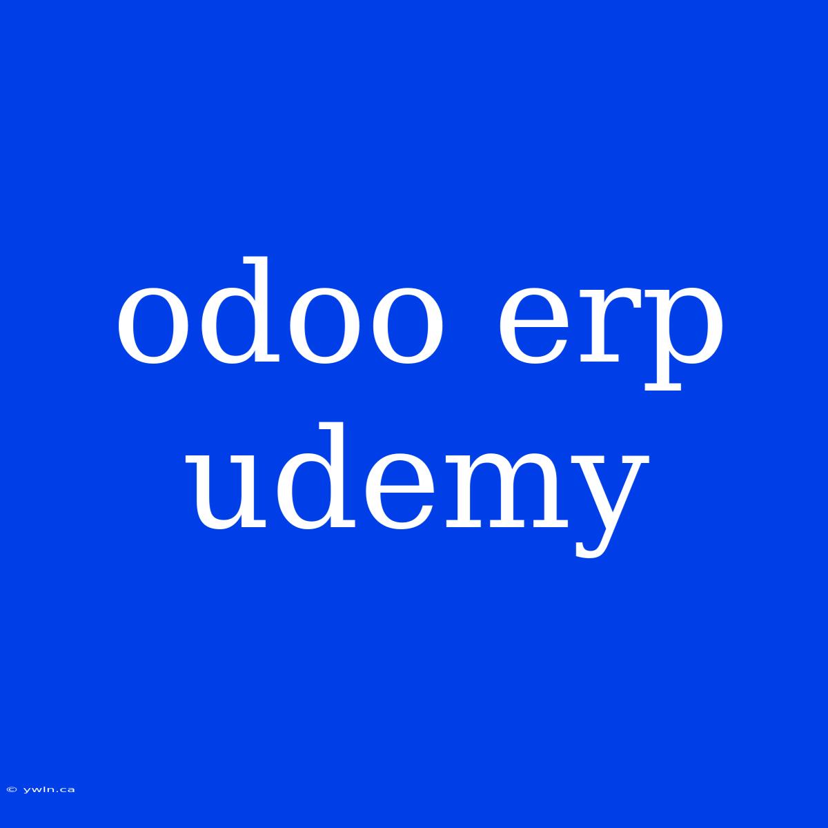 Odoo Erp Udemy