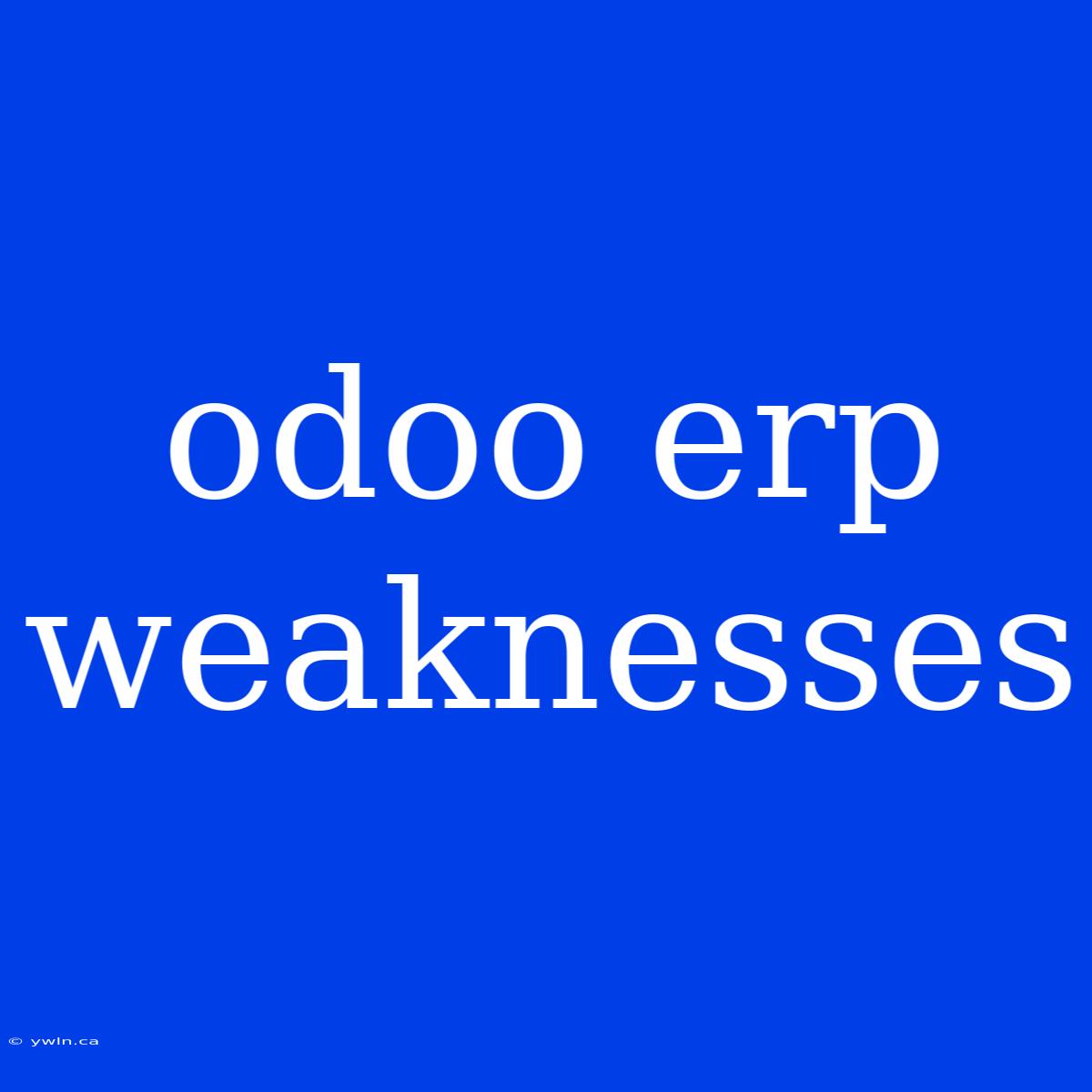 Odoo Erp Weaknesses