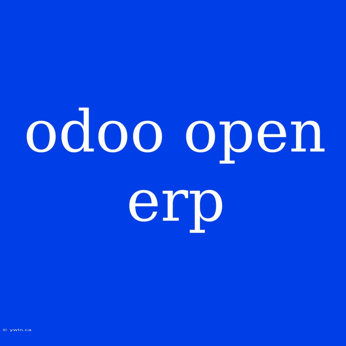 Odoo Open Erp