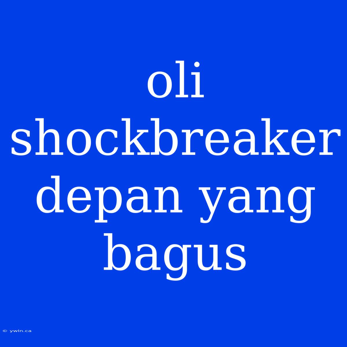 Oli Shockbreaker Depan Yang Bagus