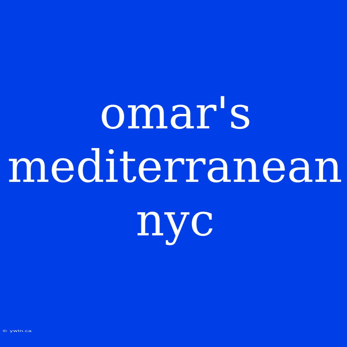 Omar's Mediterranean Nyc