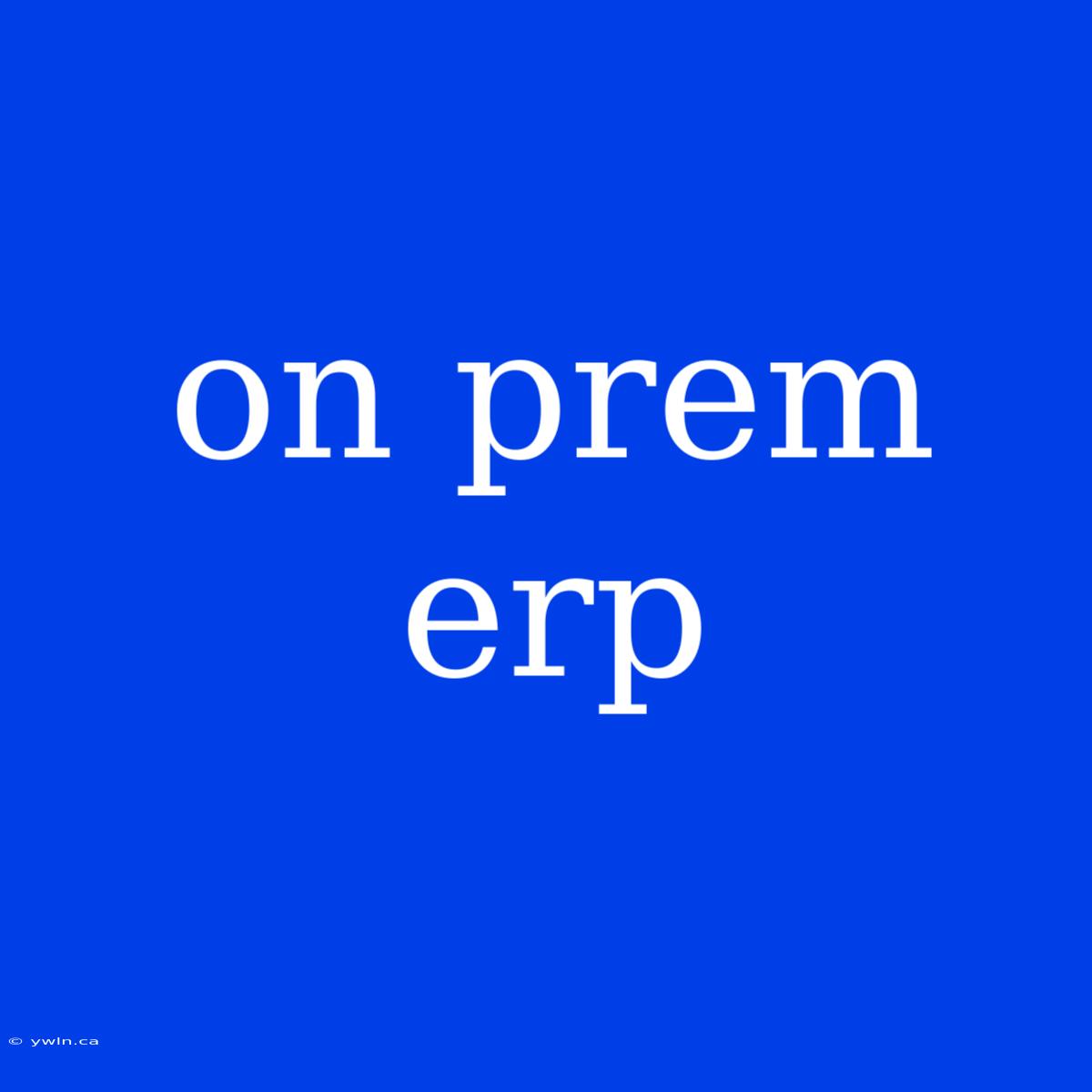 On Prem Erp