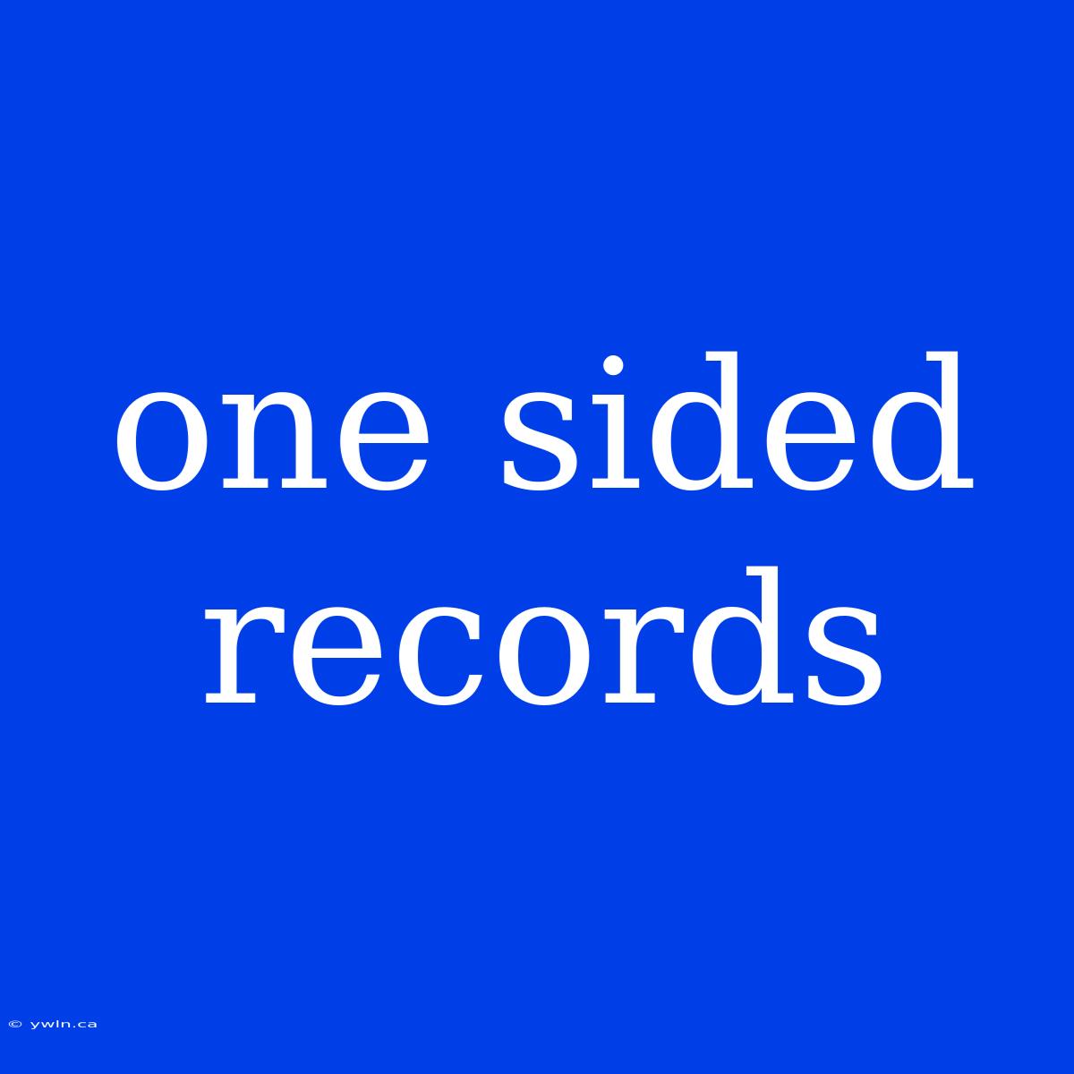 One Sided Records