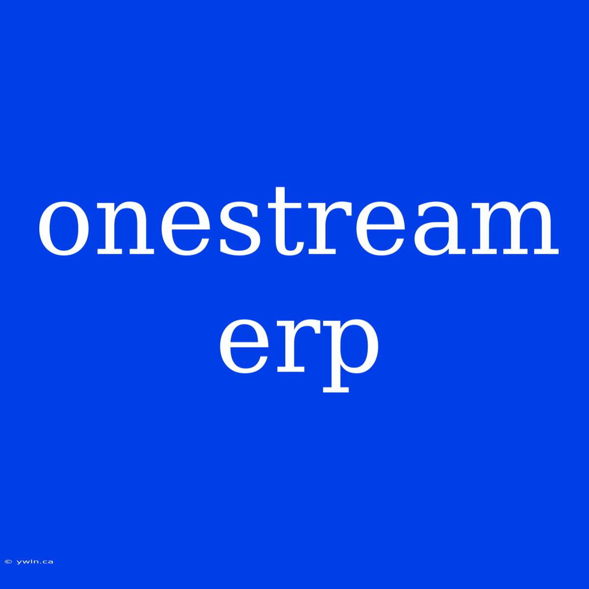 Onestream Erp