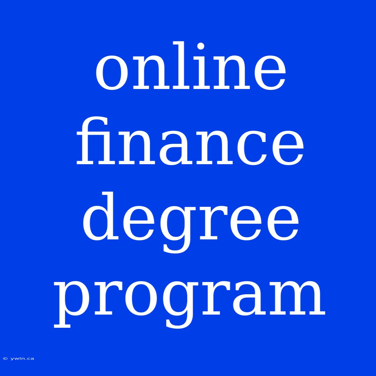 Online Finance Degree Program