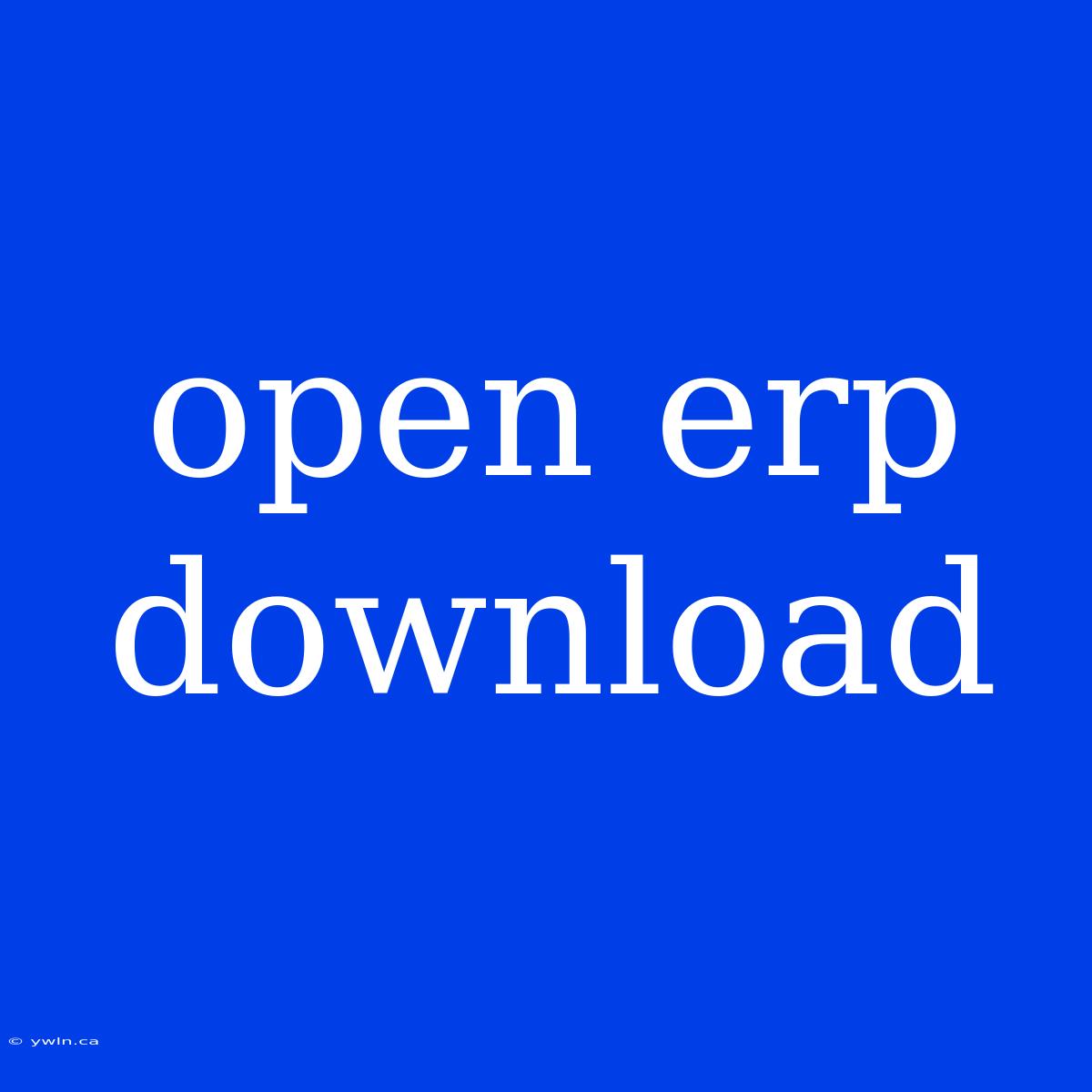 Open Erp Download