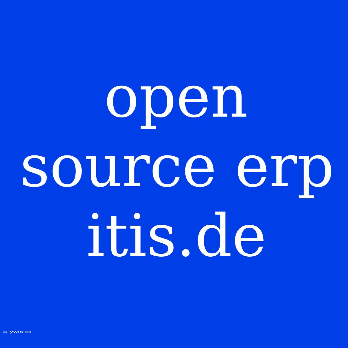 Open Source Erp Itis.de