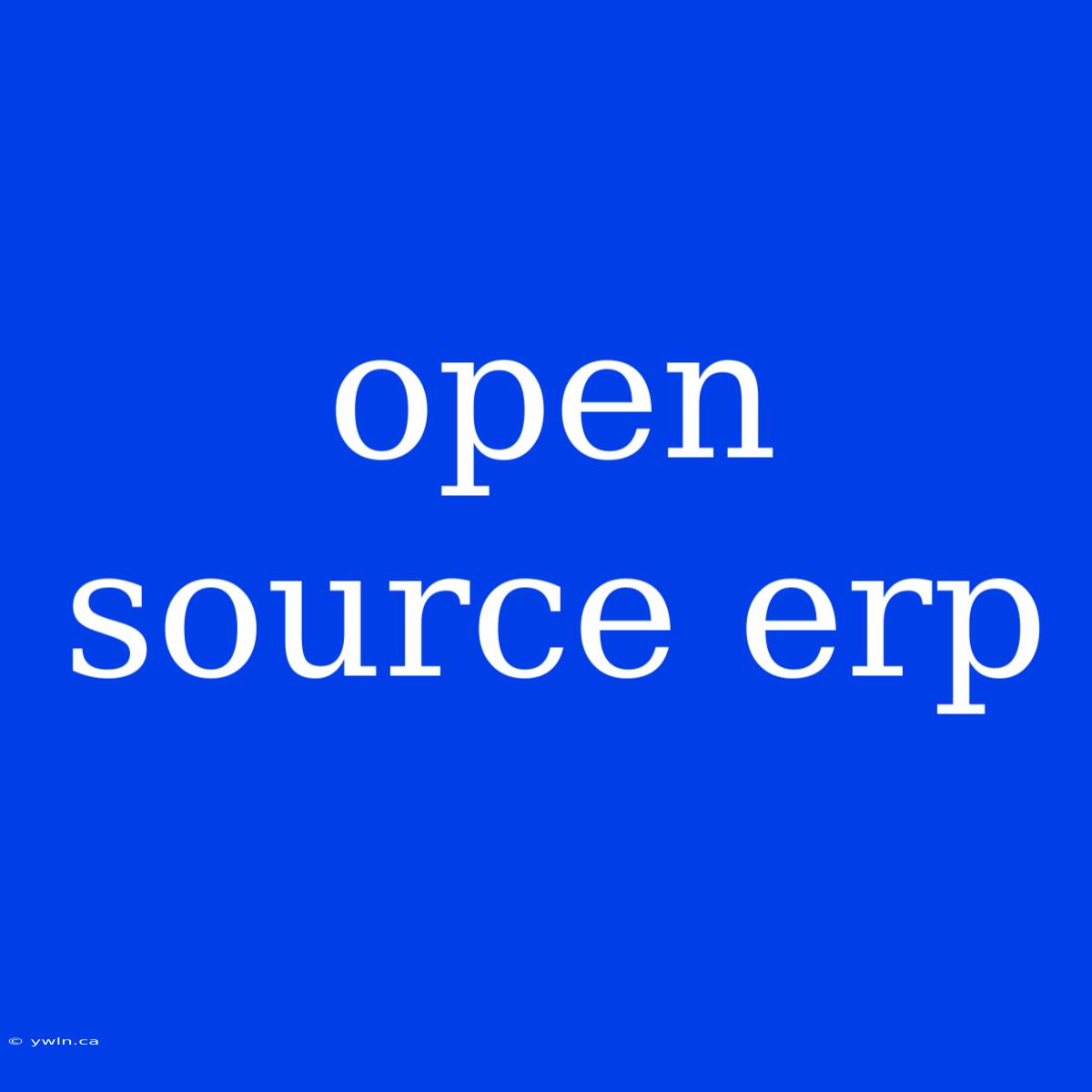 Open Source Erp