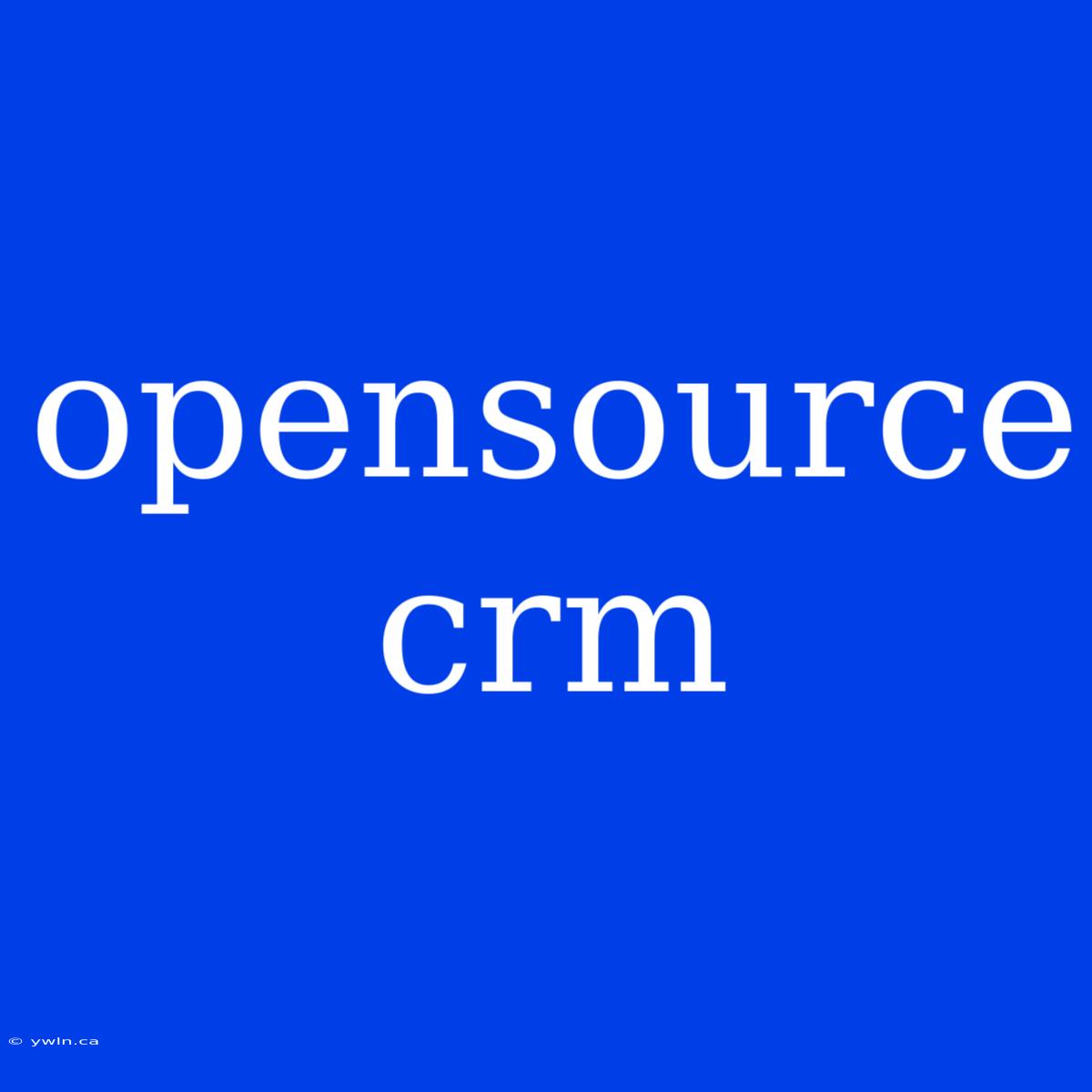 Opensource Crm