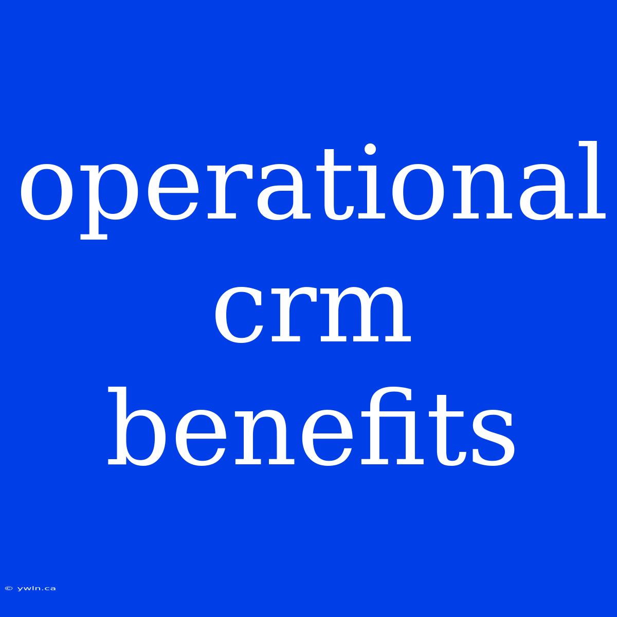 Operational Crm Benefits