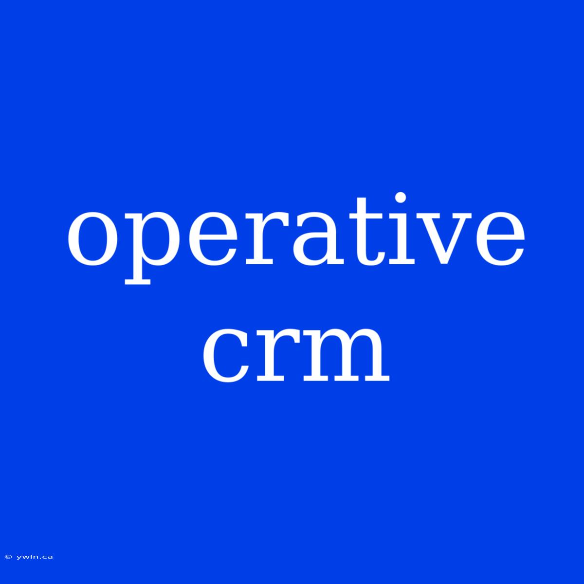 Operative Crm