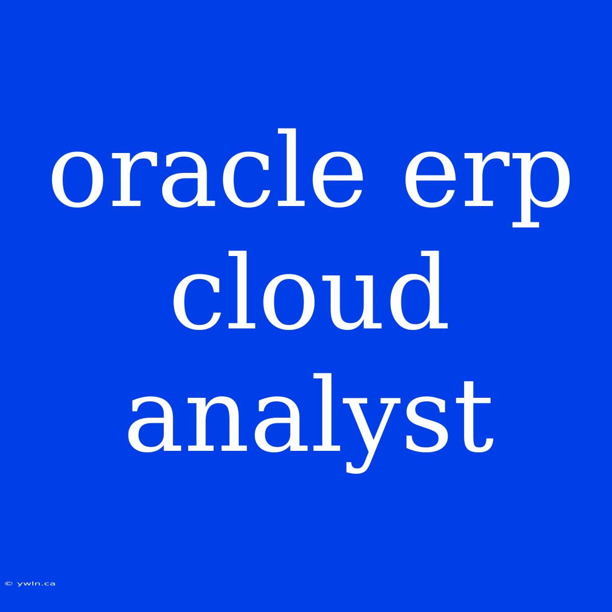 Oracle Erp Cloud Analyst