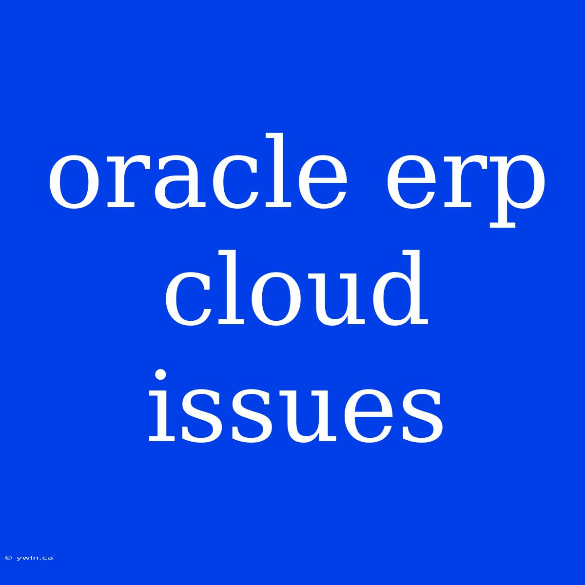 Oracle Erp Cloud Issues