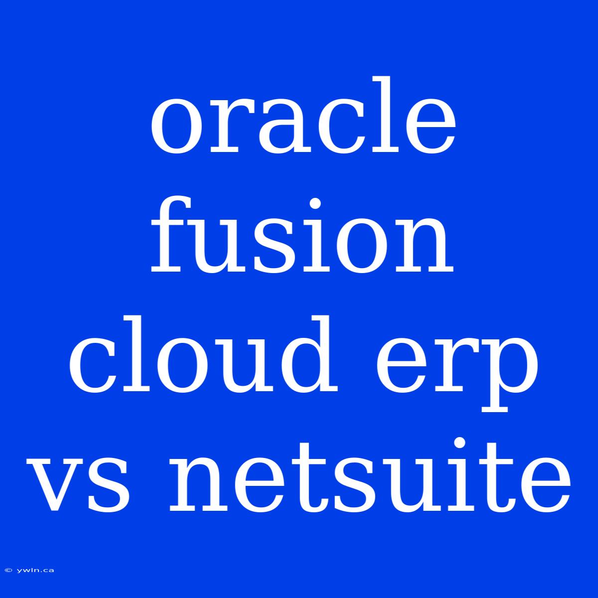 Oracle Fusion Cloud Erp Vs Netsuite